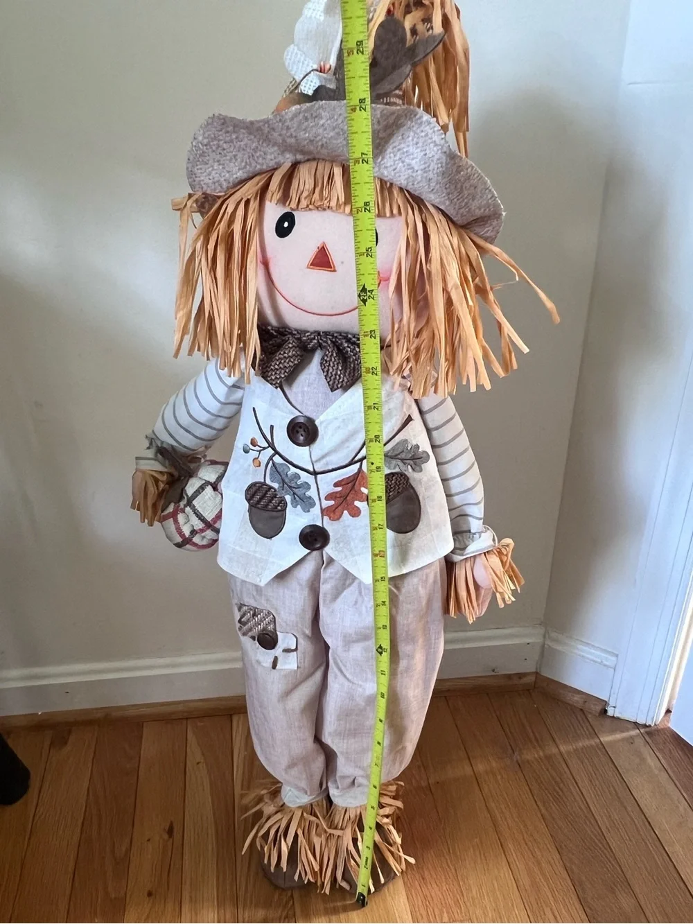 Scarecrow standing decor- beige and orange